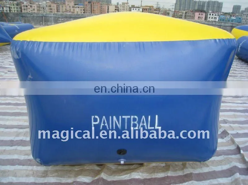 Inflatable paintball bunker obstacle field