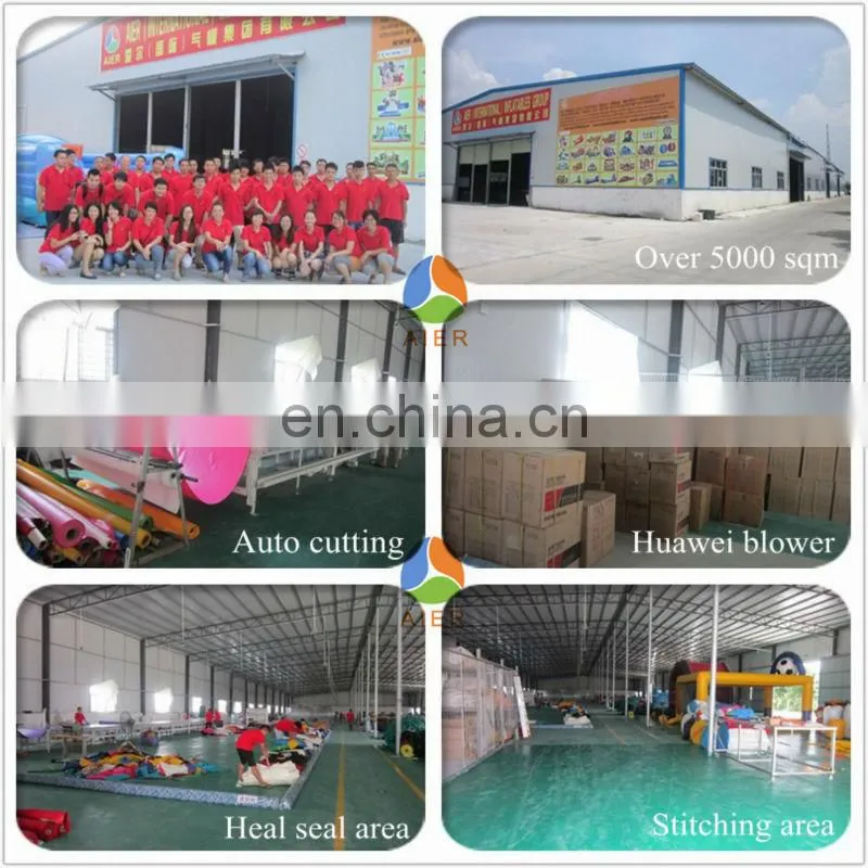 Inflatable base connection for floating water park