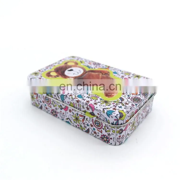 Wholesale small rectangular embossing metal food packaging tin cans