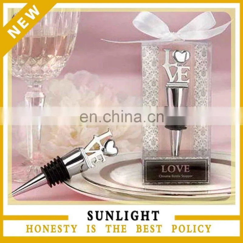 custom design crystal shape wine stopper for wedding return gift