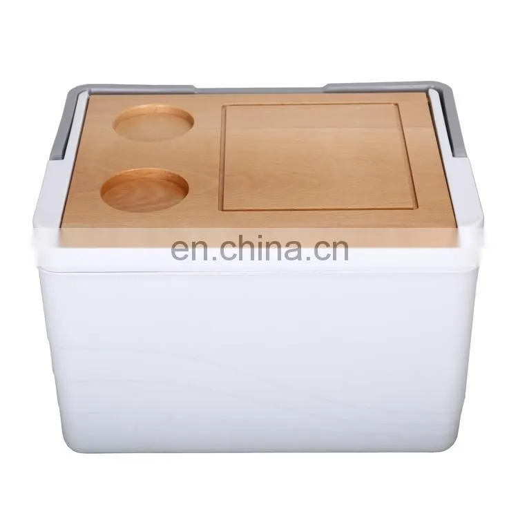 11L pu foam Food grade OEM insulated outdoor picnic cooler box with wooden lid portable cooler box wholesale eco friendly Gint