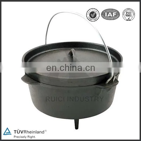 Outdoor Camping Turkey Round Shape Enamel Casserole Dutch Oven Cast Iron Cookware