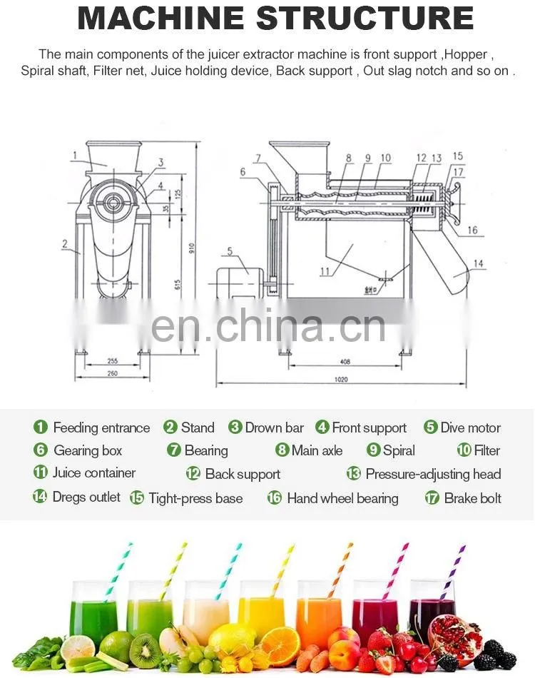 Factory Genyond Industrial Ginger Juicer Tomato Juice Extractor Fresh Fruit Pulp Machine screw juice pressing extraction machine