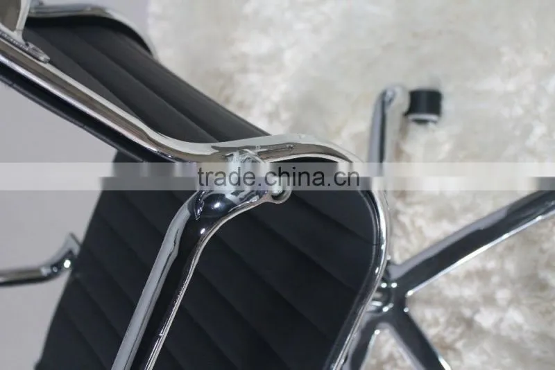 Replica Italian graceful Design Aluminum frame and armrest Italian Genuine leather Charles and Ray High Back office chair