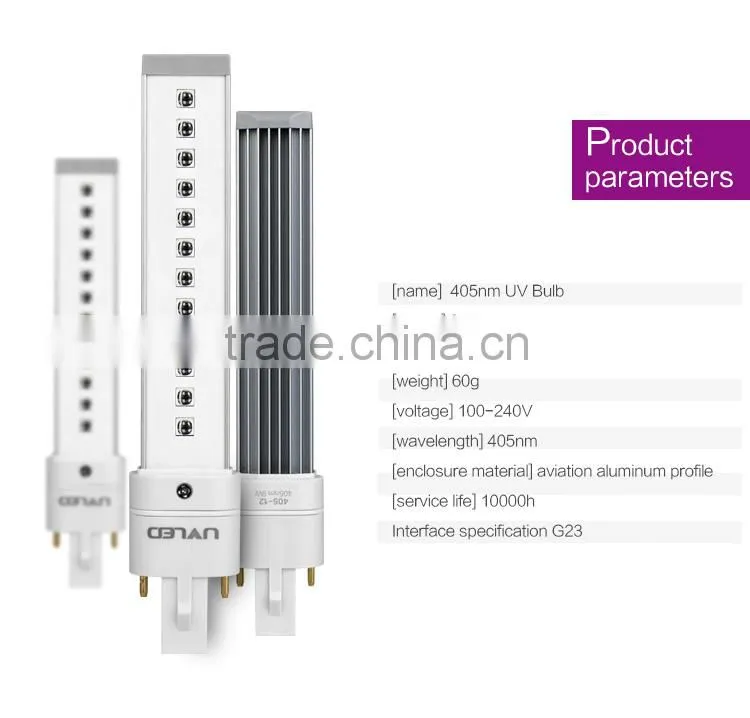 Factory Sale New 405nm 9w nail uv lamp bulb for Nail Art/Nail Curing Replacement for UV Bulb 12s Curing Time 10000h Long Life