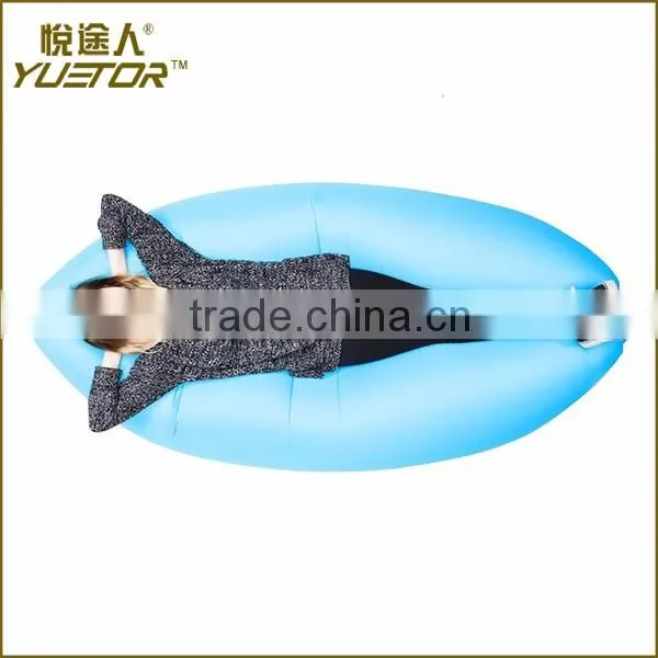Outdoor Inflatable Lounger, Nylon Fabric Beach Lounger Convenient Compression Air Bag Hangout Bean Bag Portable Dream