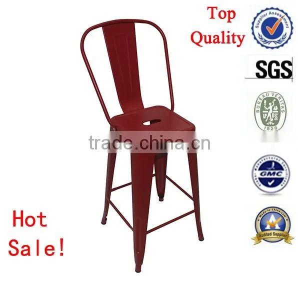 Popular high back classic used commercial metal bar stool high chairs