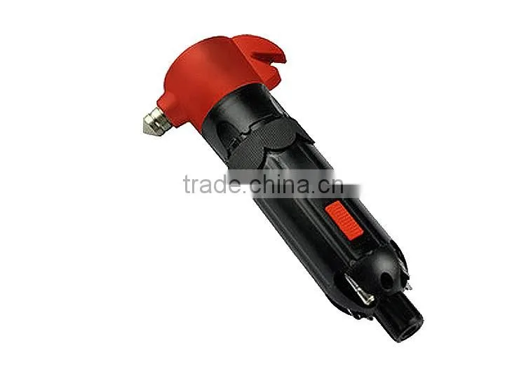 Emergency seatbelt cutter and window hammer breaker with high beam use more safety
