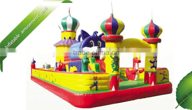 Inflatable amusement park with castle ,inflatable fun city for fun ,giant fun city park