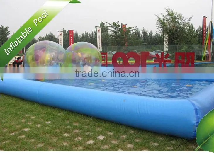Bule China factory square large inflatable pool toys