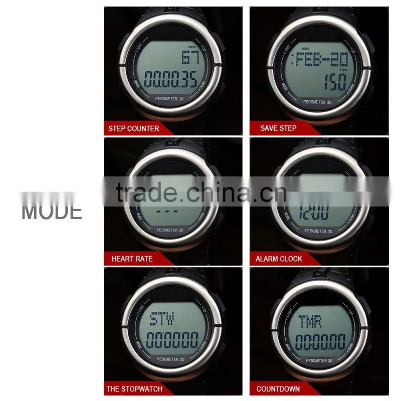 Finger touch heart rate monitor watch with pedometer 2 in 1