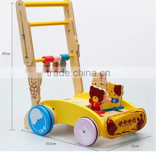 wooden car toy Children Pull and push cars