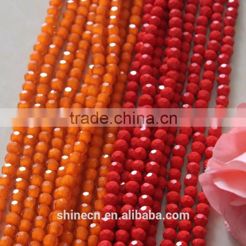 wholesale factory price general colorful loose beads 4mm 6mm 8mm faceted roundelle glass crystal beads