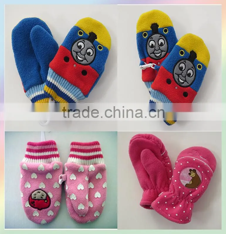 Winter Polarfleece Mitten Glove With Lining Made In China