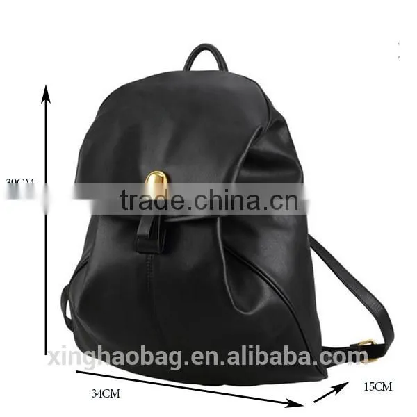Guangzhou Leather Cheap High School Backpack 2014