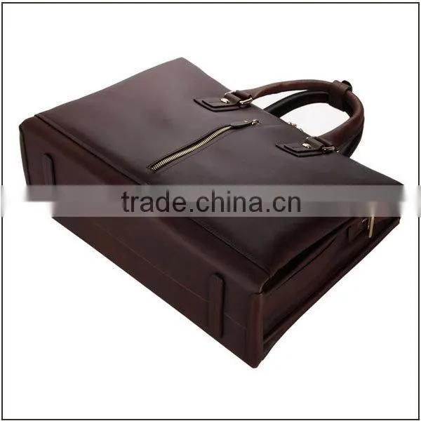 Custom high quality 17.5 inch crazy horse leather business laptop bag