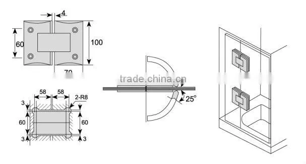 bathroom glass clamp