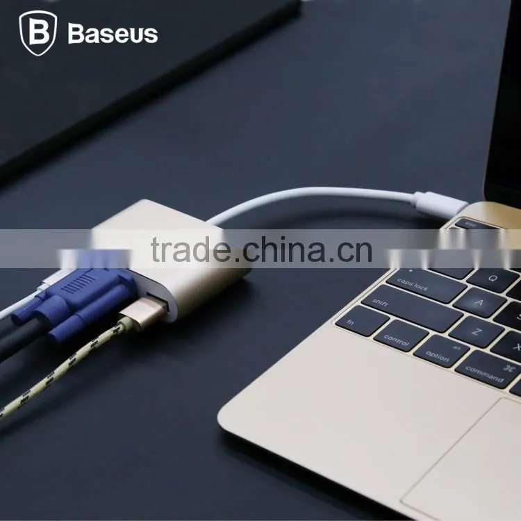 Fashion Baseus 2A 155mm Type-C Aluminum Alloy USB Data Cable To VGA HUB Adapter For TV Game Box Compute TB-0402