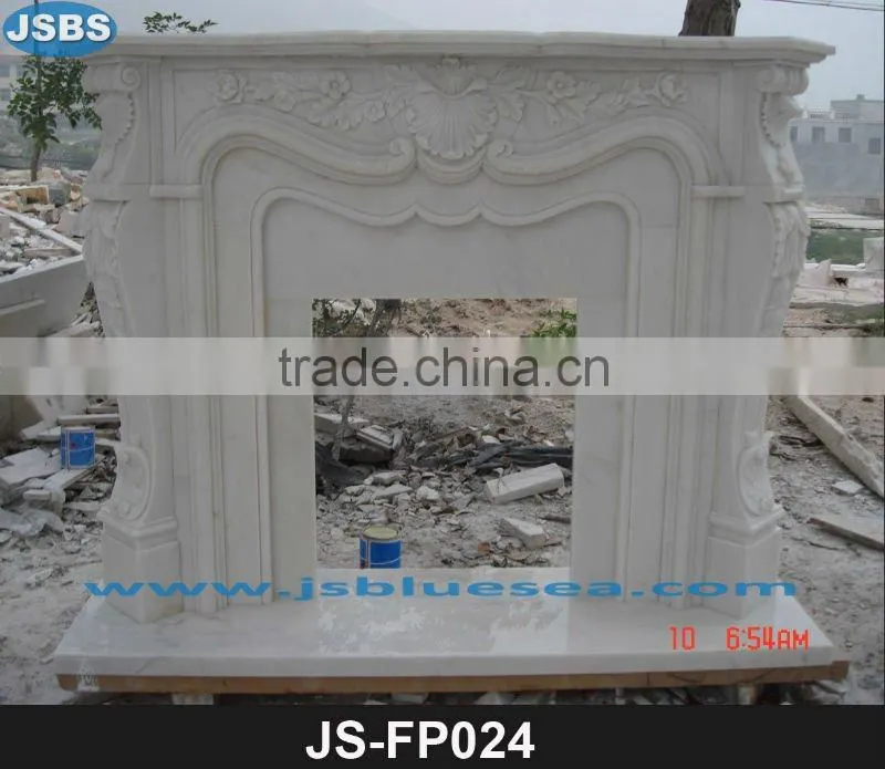 White marble designed fireplace