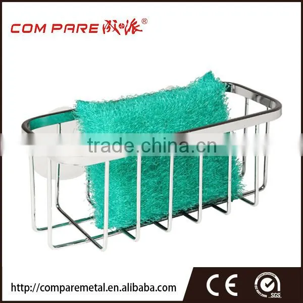 Chrome finished soap dish holder with suction cup,bathroom rack