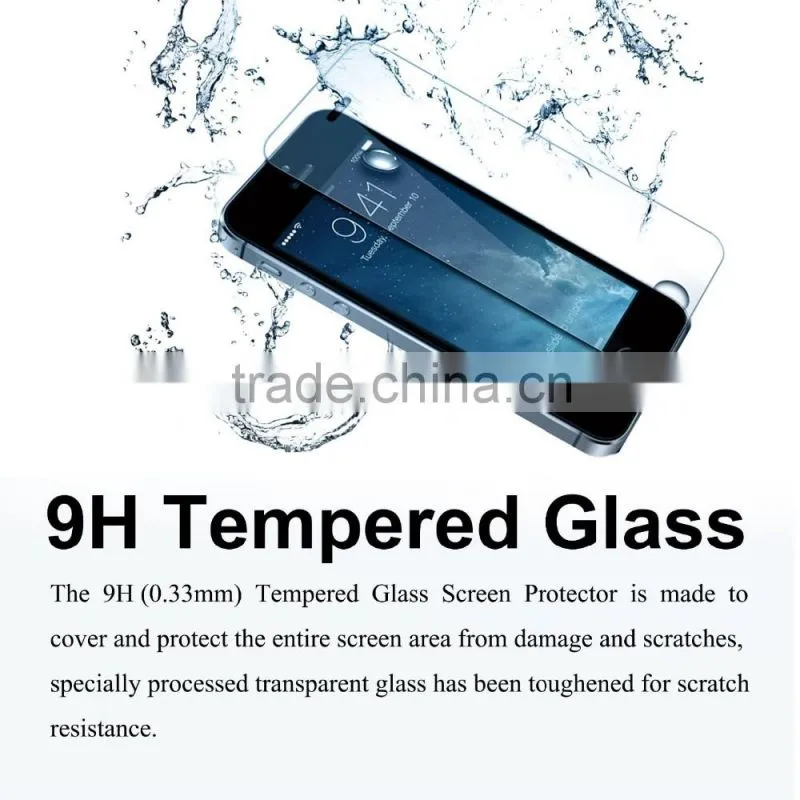 Keno Factory Price Premium 9H Hardness Anti-shock Tempered Glass Membrane for iPhone 5 5S Mobile Phone Screen Protector