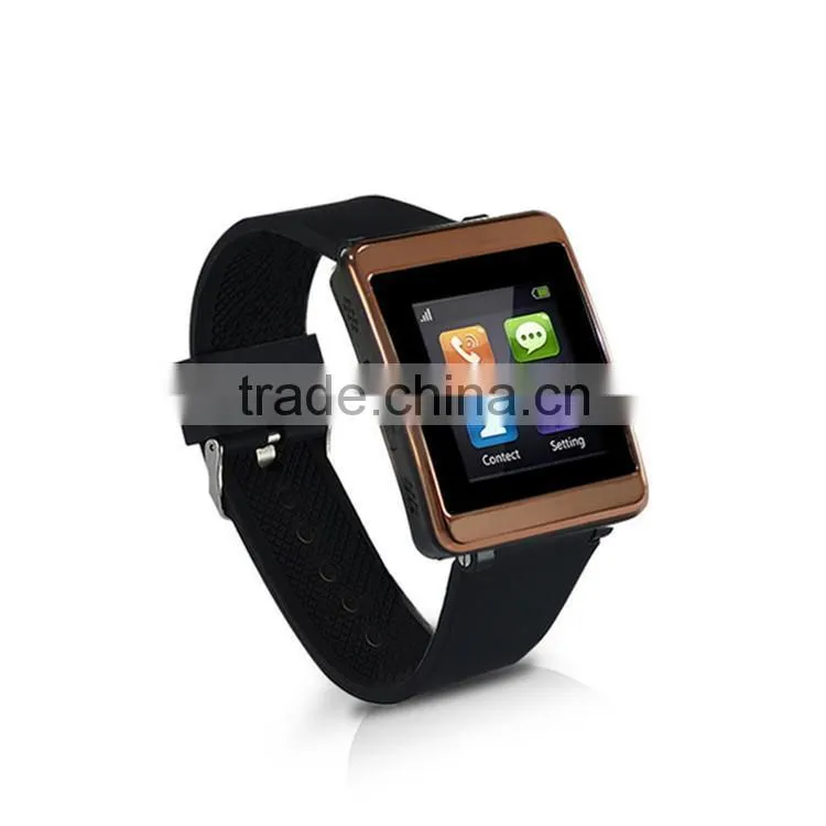 2015 Fashion P1 Capacitive Touch Bluetooth Smart Watch Phone Card Watch With Leather Watchband