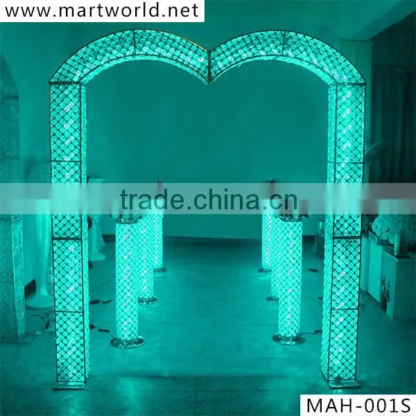 2016 new RGB crystal LED light wedding decoration wedding arch wedding decoration (MAH-001)