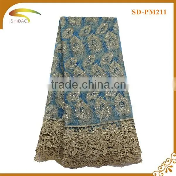 chantilly Red colour new fashion embroidery designs lace fabric wholesale dresses and clothes fabric