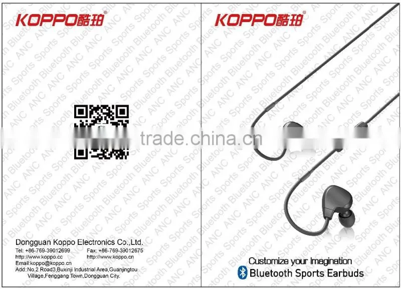 2016 newest noise cancelling sports bluetooth earbuds colorful earphone bluetooth Koppo mini wireless bluetooth earphone