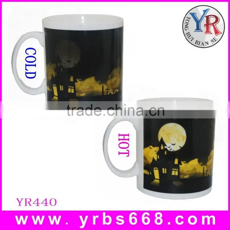 Fashionable promotional gift Hallowmas gift ceramic coffee magic photo mug
