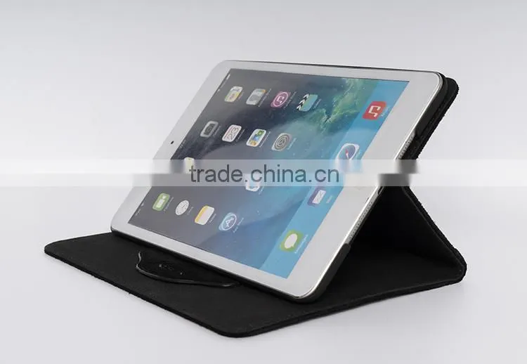 Soft feel tablet case classic black case for iPad, For iPad stitching pattern case