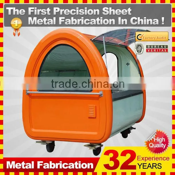 customized made stainless steel street mobile food cart trailer for sale