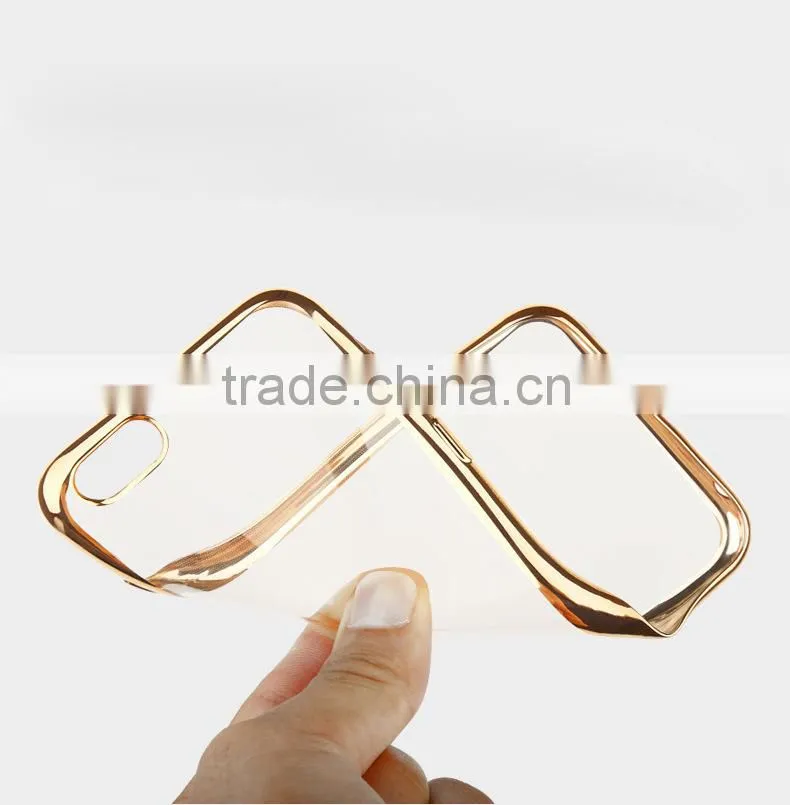 luxury Clear Crystal Chrome Side Soft TPU Case Cover For Apple iPhone 6s Plus