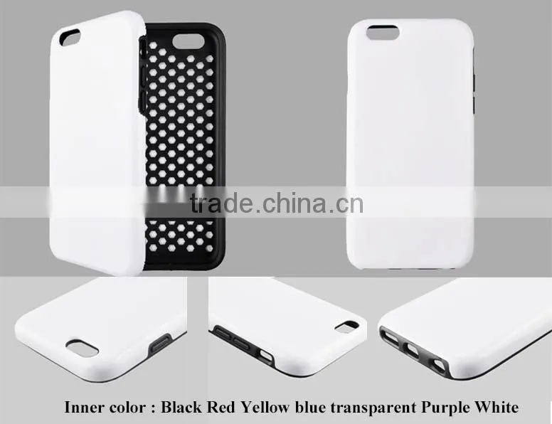 New high quality Double Protective 3D sublimation case for iPhone 6