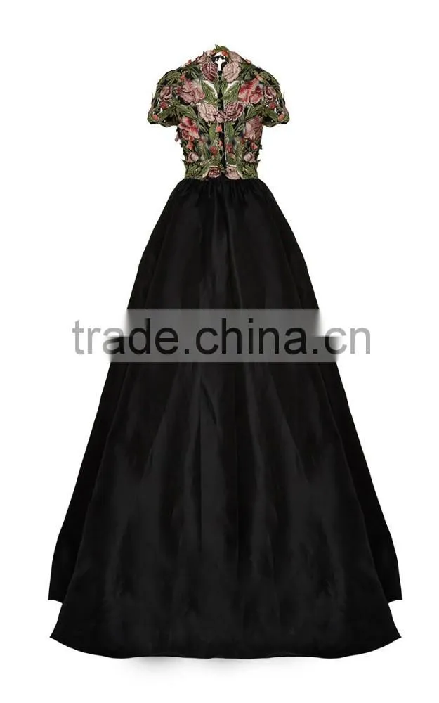 Top Quality Short Sleeve Fashion open leg sexy prom dresses