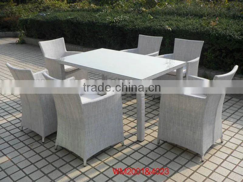 7 set brown plastic outdoor rattan table and chair