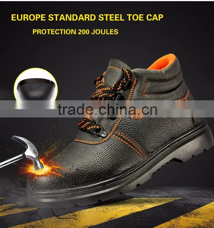Safety Shoes rubber sole,leather work safety boots,safety toe safety shoes