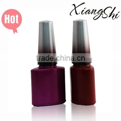10ml Flat Gel Nail Polish Glass Bottle With Aluminum Cap And Brush