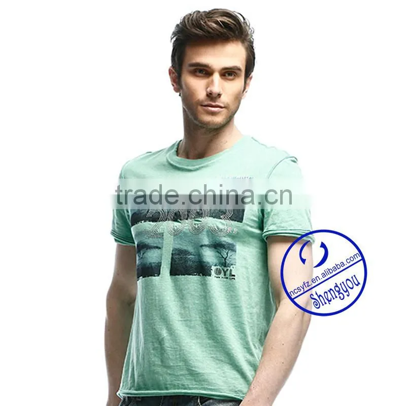 Custom 2015 china new design tshirt men with printing