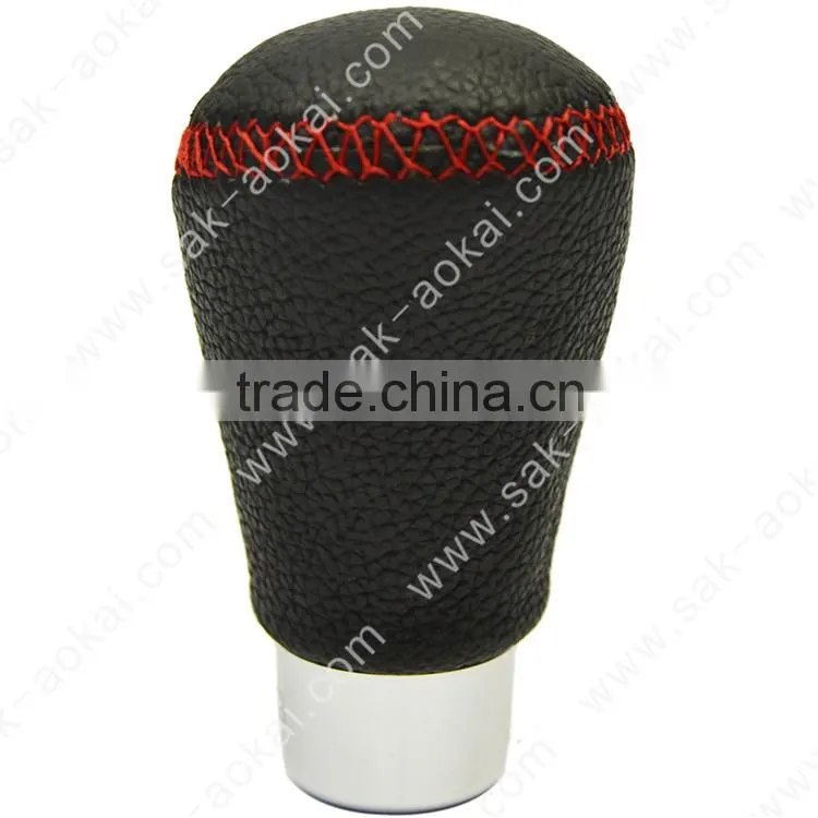 leather red stitch gear shift knob