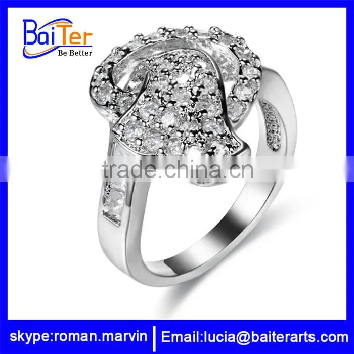 Wholesale titanium men's stone ring fashion ring with big stone