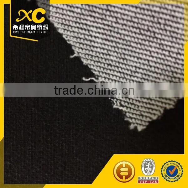 Indigo terry Knitted denim jeans fabric