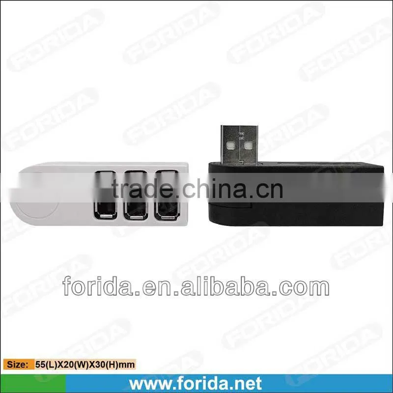 Mini rotation 3 ports USB hubs adaptor for Notebook pc