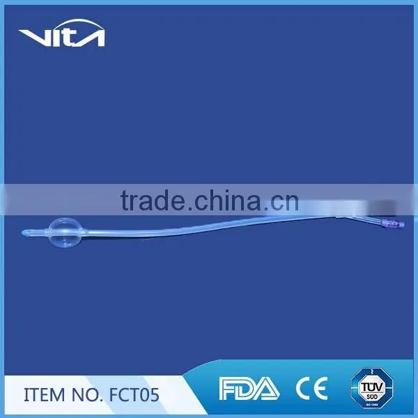 Medical disposable 3 way,2way, silicone foley catheter FCT05