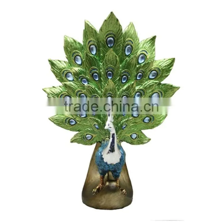 Resin Animal Figurine Ornate Peacock Statue Flower Pot for Sale