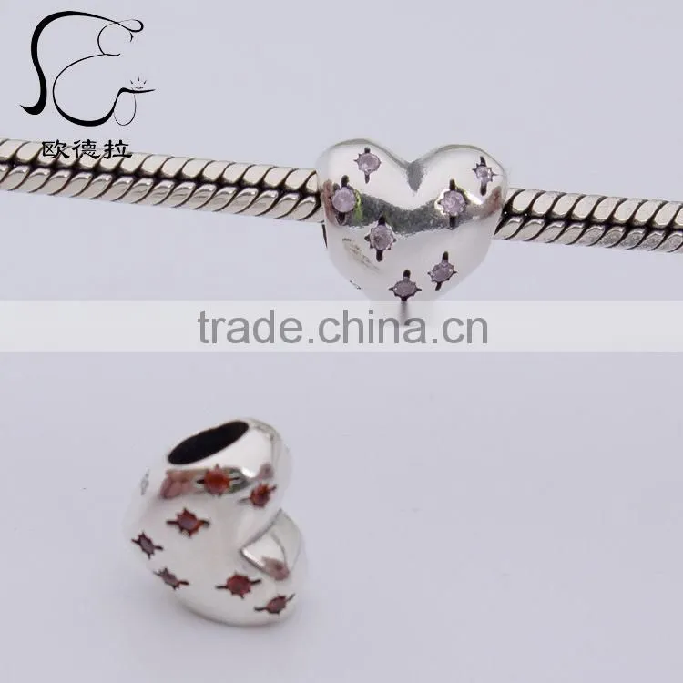 ove love igh high grade cz ilver silver pave heart beads
