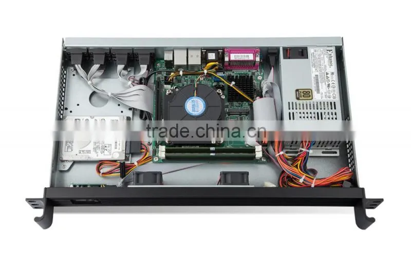 1U 19 inch standard industrial embedded chassis with Intel qual core i7-4790T 2.5G 2G/32G SSD,250 watts turbine cooling