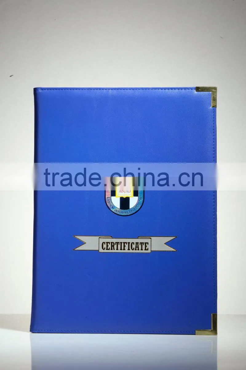 top quality leather material diploma cover promotional diploma cover custom diploma cover with custom hot stamped logo