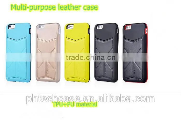 New Design for iPhone 6 Back Cover Leather Case with Card Slot, Card Slot Back cover case