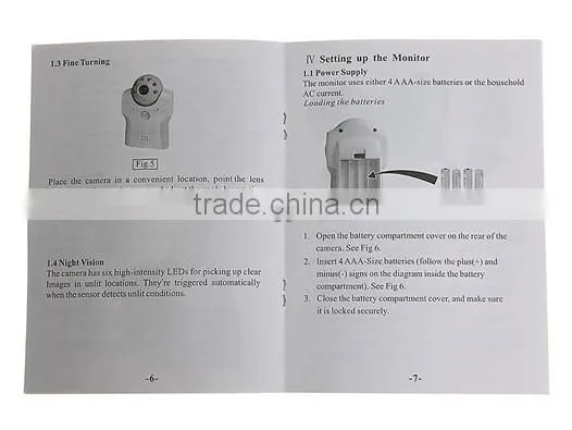 1.5" LCD Wireless CMOS Camera 1.5 inch Baby Monitor with NTSC TV System (Blue + White)